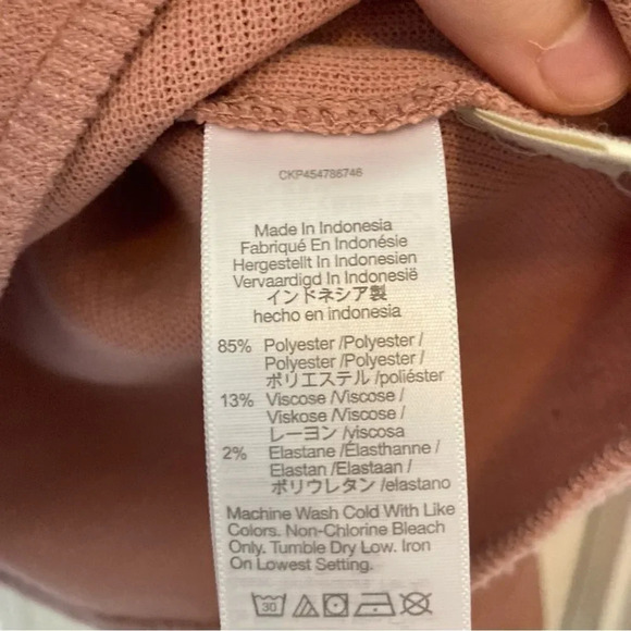 MADEWELL Ottoman Rib Square-Neck Top Size Medium Pink - Picture 9 of 9